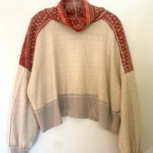 Free People cropped turtle neck sweater, Size M